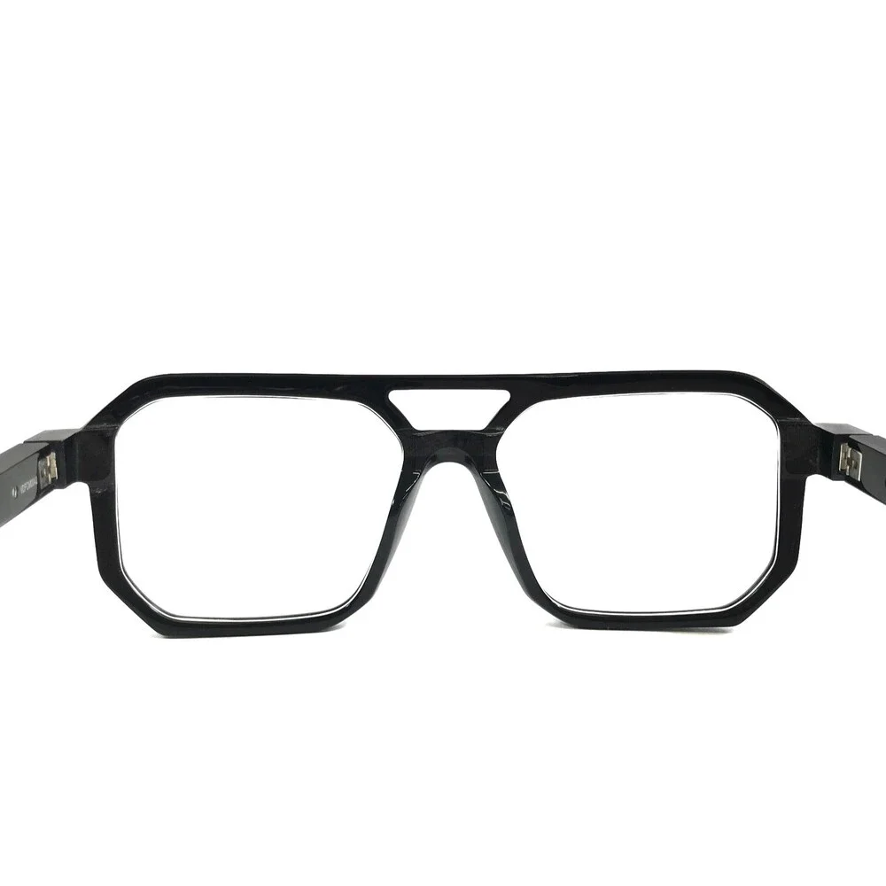 Etnia Barcelona Eyeglasses Frames CHROMA N41 BK Black Gray Horn Thick 53-16-142